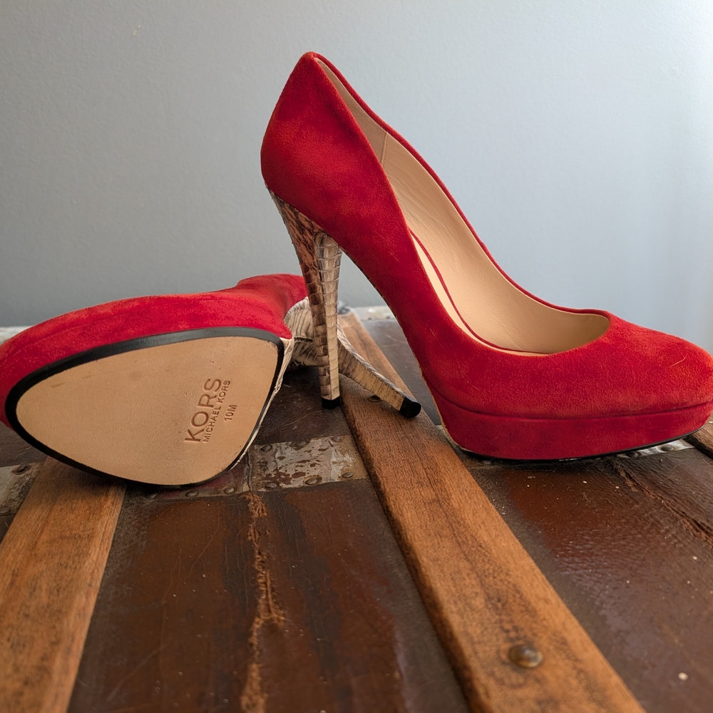 Michael Kors Red Suede Pumps